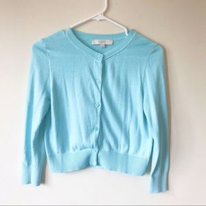 LOFT light blue cropped cardigan.